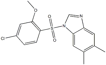 5-chloro-2-[(5,6-dimethyl-1H-benzimidazol-1-yl)sulfonyl]phenyl methyl ether 结构式