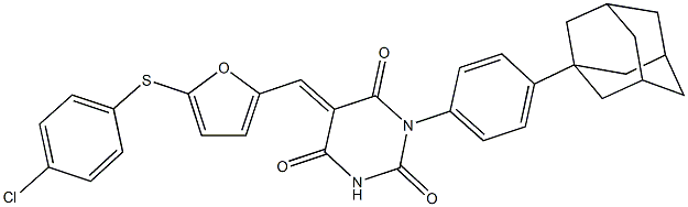 1-[4-(1-adamantyl)phenyl]-5-({5-[(4-chlorophenyl)sulfanyl]-2-furyl}methylene)-2,4,6(1H,3H,5H)-pyrimidinetrione