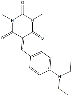 5-[4-(diethylamino)benzylidene]-1,3-dimethyl-2,4,6(1H,3H,5H)-pyrimidinetrione,,结构式