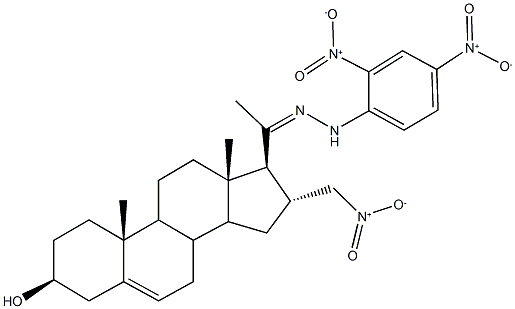 3-hydroxy-16-{nitromethyl}pregn-5-en-20-one {2,4-bisnitrophenyl}hydrazone,,结构式