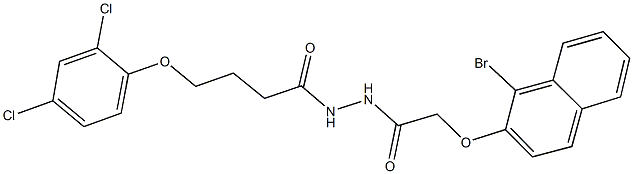 2-[(1-bromo-2-naphthyl)oxy]-N'-[4-(2,4-dichlorophenoxy)butanoyl]acetohydrazide Structure