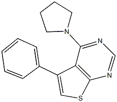 5-phenyl-4-(1-pyrrolidinyl)thieno[2,3-d]pyrimidine Structure