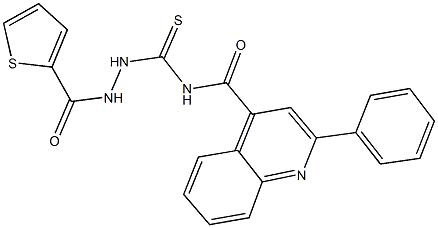 2-phenyl-N-{[2-(2-thienylcarbonyl)hydrazino]carbothioyl}-4-quinolinecarboxamide,,结构式