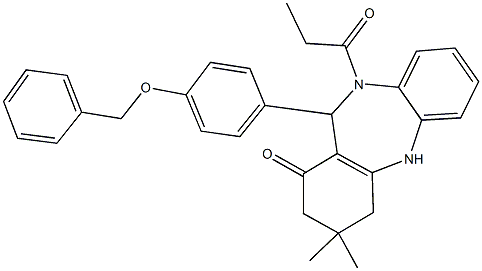 11-[4-(benzyloxy)phenyl]-3,3-dimethyl-10-propionyl-2,3,4,5,10,11-hexahydro-1H-dibenzo[b,e][1,4]diazepin-1-one