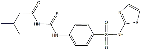 4-({[(3-methylbutanoyl)amino]carbothioyl}amino)-N-(1,3-thiazol-2-yl)benzenesulfonamide Structure