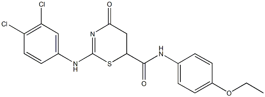 2-(3,4-dichloroanilino)-N-(4-ethoxyphenyl)-4-oxo-5,6-dihydro-4H-1,3-thiazine-6-carboxamide Struktur