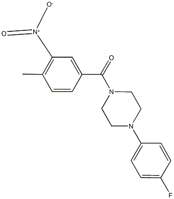 1-(4-fluorophenyl)-4-{3-nitro-4-methylbenzoyl}piperazine 化学構造式