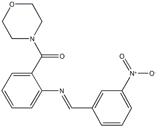 4-[2-({3-nitrobenzylidene}amino)benzoyl]morpholine 化学構造式