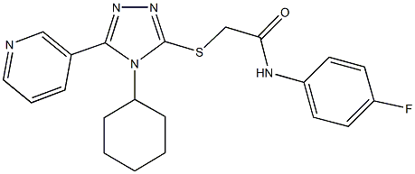 2-{[4-cyclohexyl-5-(3-pyridinyl)-4H-1,2,4-triazol-3-yl]sulfanyl}-N-(4-fluorophenyl)acetamide Structure