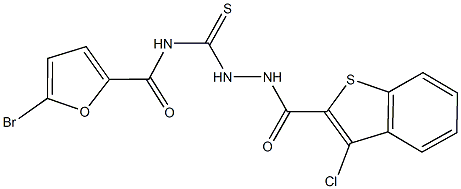 5-bromo-N-({2-[(3-chloro-1-benzothien-2-yl)carbonyl]hydrazino}carbothioyl)-2-furamide Structure