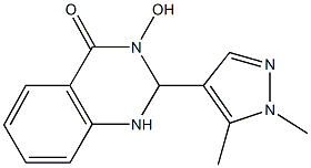 2-(1,5-dimethyl-1H-pyrazol-4-yl)-3-hydroxy-2,3-dihydro-4(1H)-quinazolinone 化学構造式