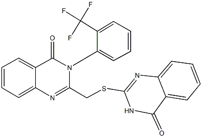 2-{[(4-oxo-3,4-dihydro-2-quinazolinyl)sulfanyl]methyl}-3-[2-(trifluoromethyl)phenyl]-4(3H)-quinazolinone Struktur