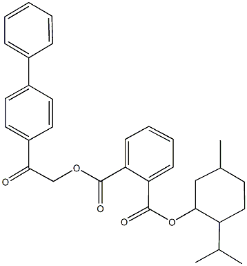 1-(2-[1,1'-biphenyl]-4-yl-2-oxoethyl) 2-(2-isopropyl-5-methylcyclohexyl) phthalate,,结构式