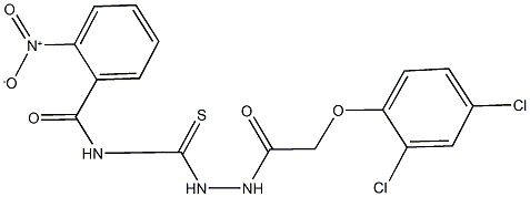 N-({2-[(2,4-dichlorophenoxy)acetyl]hydrazino}carbothioyl)-2-nitrobenzamide Struktur