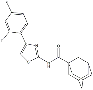 N-[4-(2,4-difluorophenyl)-1,3-thiazol-2-yl]-1-adamantanecarboxamide Struktur
