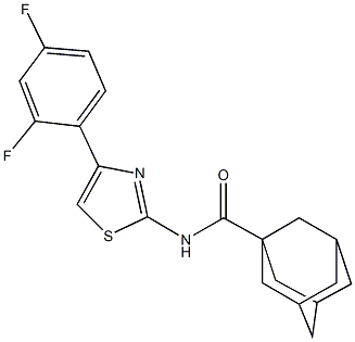 N-[4-(2,4-difluorophenyl)-1,3-thiazol-2-yl]-1-adamantanecarboxamide 结构式