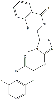 N-[(5-{[2-(2,6-dimethylanilino)-2-oxoethyl]sulfanyl}-4-methyl-4H-1,2,4-triazol-3-yl)methyl]-2-fluorobenzamide Structure