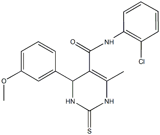 N-(2-chlorophenyl)-4-(3-methoxyphenyl)-6-methyl-2-thioxo-1,2,3,4-tetrahydro-5-pyrimidinecarboxamide|