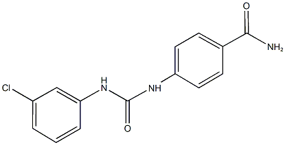 4-{[(3-chloroanilino)carbonyl]amino}benzamide 结构式