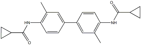 N-{4'-[(cyclopropylcarbonyl)amino]-3,3'-dimethyl[1,1'-biphenyl]-4-yl}cyclopropanecarboxamide Struktur