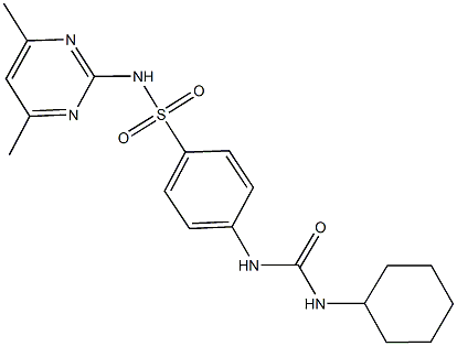 4-{[(cyclohexylamino)carbonyl]amino}-N-(4,6-dimethyl-2-pyrimidinyl)benzenesulfonamide,,结构式