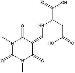 N-[(1,3-dimethyl-2,4,6-trioxotetrahydro-5(2H)-pyrimidinylidene)methyl]aspartic acid 化学構造式