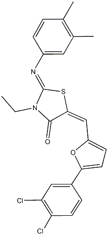 5-{[5-(3,4-dichlorophenyl)-2-furyl]methylene}-2-[(3,4-dimethylphenyl)imino]-3-ethyl-1,3-thiazolidin-4-one|