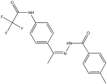 2,2,2-trifluoro-N-{4-[N-(4-methylbenzoyl)ethanehydrazonoyl]phenyl}acetamide|