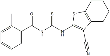 N-(3-cyano-4,5,6,7-tetrahydro-1-benzothien-2-yl)-N'-(2-methylbenzoyl)thiourea Structure