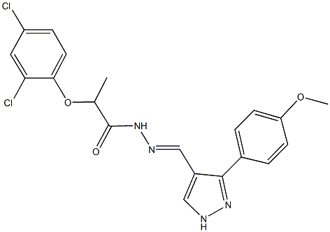 2-(2,4-dichlorophenoxy)-N'-{[3-(4-methoxyphenyl)-1H-pyrazol-4-yl]methylene}propanohydrazide Structure