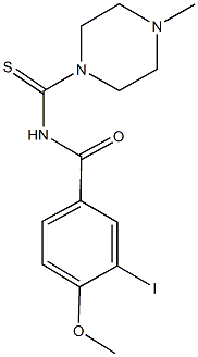 3-iodo-4-methoxy-N-[(4-methyl-1-piperazinyl)carbothioyl]benzamide 化学構造式