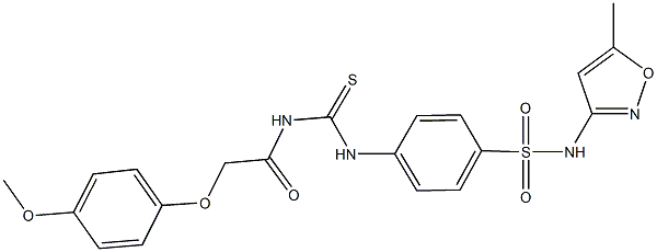 4-[({[(4-methoxyphenoxy)acetyl]amino}carbothioyl)amino]-N-(5-methyl-3-isoxazolyl)benzenesulfonamide Structure
