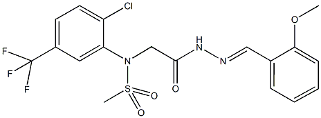 N-[2-chloro-5-(trifluoromethyl)phenyl]-N-{2-[2-(2-methoxybenzylidene)hydrazino]-2-oxoethyl}methanesulfonamide,,结构式