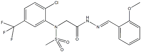 N-[2-chloro-5-(trifluoromethyl)phenyl]-N-{2-[2-(2-methoxybenzylidene)hydrazino]-2-oxoethyl}methanesulfonamide Struktur