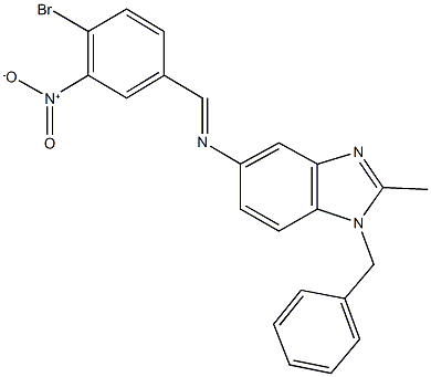 1-benzyl-5-({4-bromo-3-nitrobenzylidene}amino)-2-methyl-1H-benzimidazole Struktur