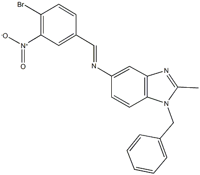 1-benzyl-5-({4-bromo-3-nitrobenzylidene}amino)-2-methyl-1H-benzimidazole Structure