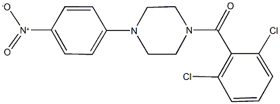 1-(2,6-dichlorobenzoyl)-4-{4-nitrophenyl}piperazine,,结构式