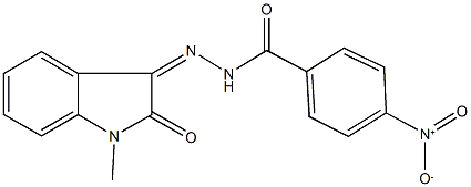 4-nitro-N'-(1-methyl-2-oxo-1,2-dihydro-3H-indol-3-ylidene)benzohydrazide,,结构式