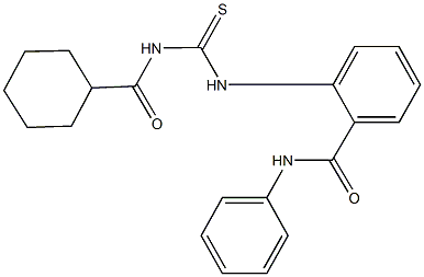 2-({[(cyclohexylcarbonyl)amino]carbothioyl}amino)-N-phenylbenzamide Structure