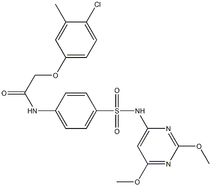  2-(4-chloro-3-methylphenoxy)-N-(4-{[(2,6-dimethoxy-4-pyrimidinyl)amino]sulfonyl}phenyl)acetamide