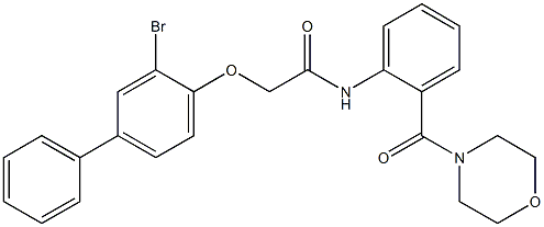 2-[(3-bromo[1,1'-biphenyl]-4-yl)oxy]-N-[2-(4-morpholinylcarbonyl)phenyl]acetamide 结构式