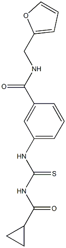 3-({[(cyclopropylcarbonyl)amino]carbothioyl}amino)-N-(2-furylmethyl)benzamide Structure