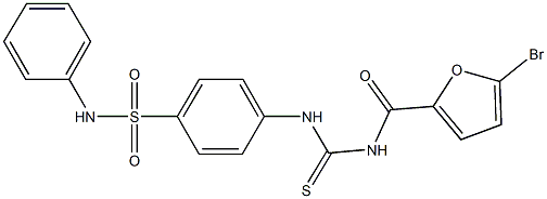 4-({[(5-bromo-2-furoyl)amino]carbothioyl}amino)-N-phenylbenzenesulfonamide,,结构式