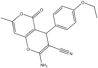 2-amino-4-(4-ethoxyphenyl)-7-methyl-5-oxo-4H,5H-pyrano[4,3-b]pyran-3-carbonitrile Structure