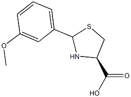 2-(3-methoxyphenyl)-1,3-thiazolidine-4-carboxylic acid 化学構造式