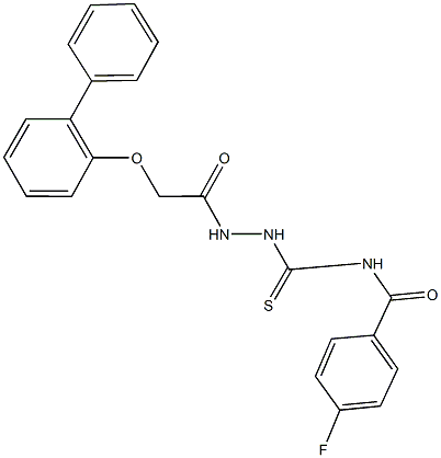 N-({2-[([1,1'-biphenyl]-2-yloxy)acetyl]hydrazino}carbothioyl)-4-fluorobenzamide Structure