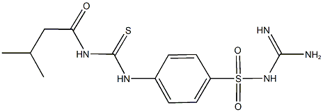 1-({[amino(imino)methyl]amino}sulfonyl)-4-({[(3-methylbutanoyl)amino]carbothioyl}amino)benzene 结构式