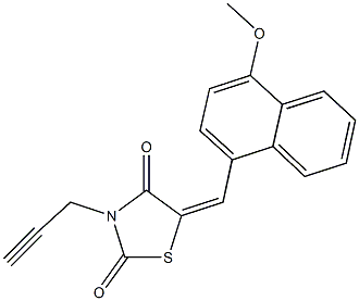 5-[(4-methoxy-1-naphthyl)methylene]-3-prop-2-ynyl-1,3-thiazolidine-2,4-dione Structure