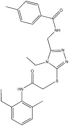 N-[(4-ethyl-5-{[2-(2-ethyl-6-methylanilino)-2-oxoethyl]sulfanyl}-4H-1,2,4-triazol-3-yl)methyl]-4-methylbenzamide|