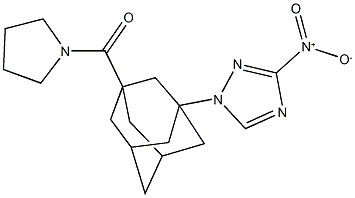 3-nitro-1-[3-(1-pyrrolidinylcarbonyl)-1-adamantyl]-1H-1,2,4-triazole 化学構造式